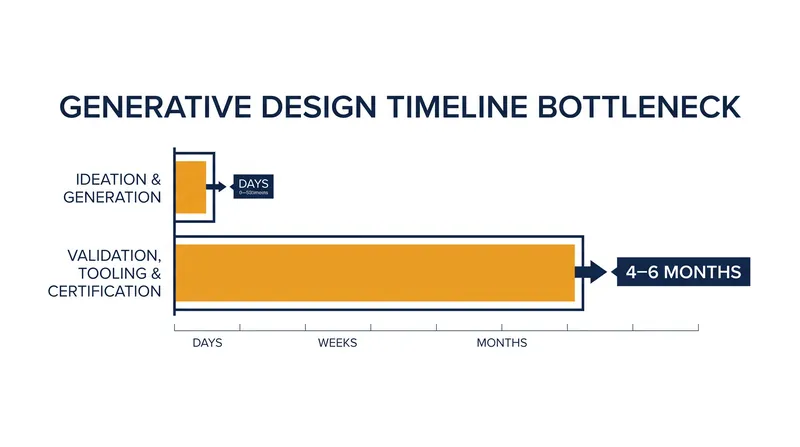 Downstream validation and safety certification absorb a significant portion of the time saved during the algorithmic ideation phase.