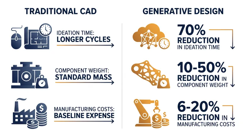 Generative design algorithms offer massive theoretical efficiency gains at the component level.