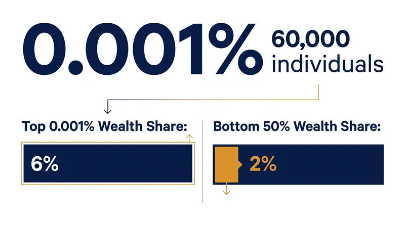 The top 0.001% of the global population now holds three times the wealth of the bottom 50%.
