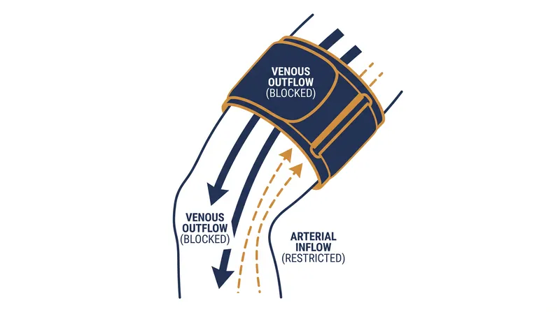 By partially restricting arterial flow and blocking venous return, BFR creates a localized hypoxic environment that stimulates muscle growth.