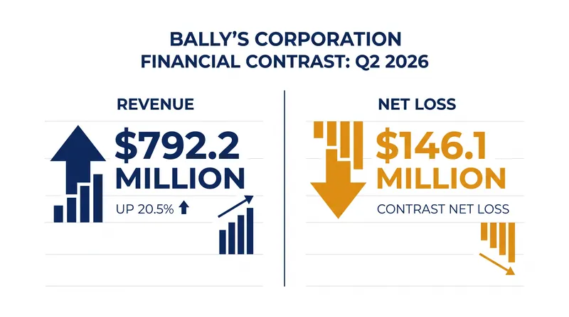 Despite posting a 20.5% year-over-year revenue increase, Bally's recorded a $146.1 million net loss for the second quarter.