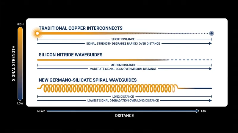 Germano-silicate waveguides allow light to travel significantly further without signal degradation compared to legacy materials.