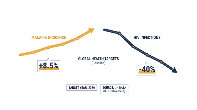 While some infectious diseases are declining rapidly, malaria incidence has moved away from global targets since 2015.