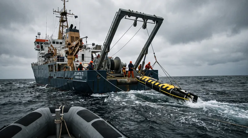 Oceanographic research vessels map deep-sea trenches to gather hydrographic data essential for anti-submarine warfare.