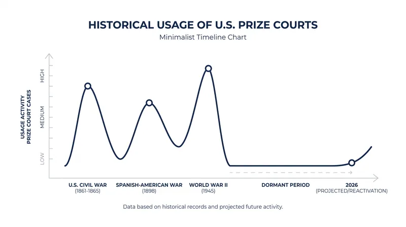 Maritime prize courts have remained largely dormant since the mid-20th century.