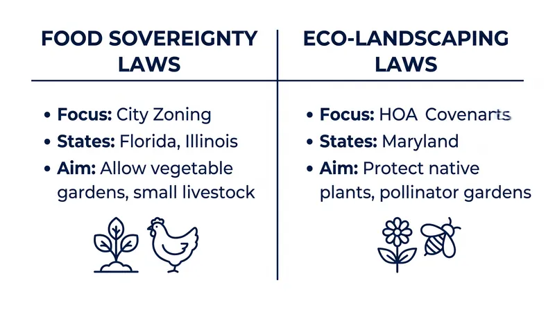 Different states have taken distinct legislative paths to protect alternative landscaping.