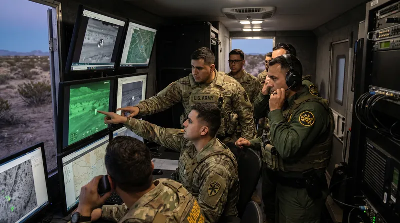 Joint Task Force–Southern Border personnel monitor airspace for unauthorized drone incursions.