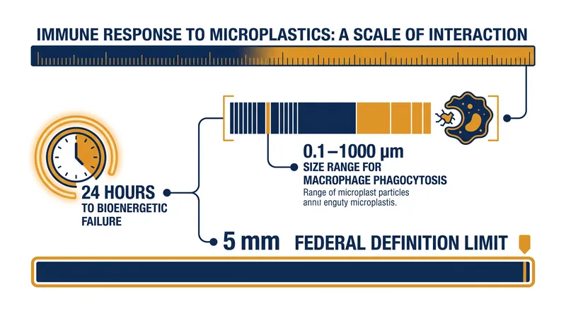 The physical scale of microplastic immunotoxicity.
