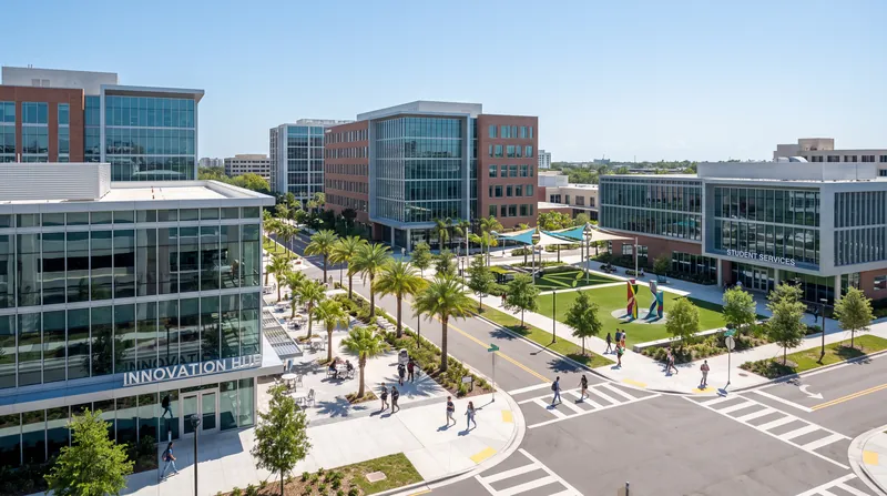 The stadium development includes a reimagined campus for Hillsborough Community College.
