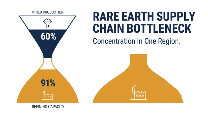 The true bottleneck in the rare earth supply chain lies in midstream refining, not upstream mining.