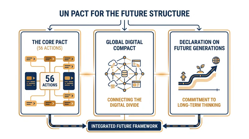 The Pact for the Future is built on three foundational pillars designed to modernize the UN's mandate.