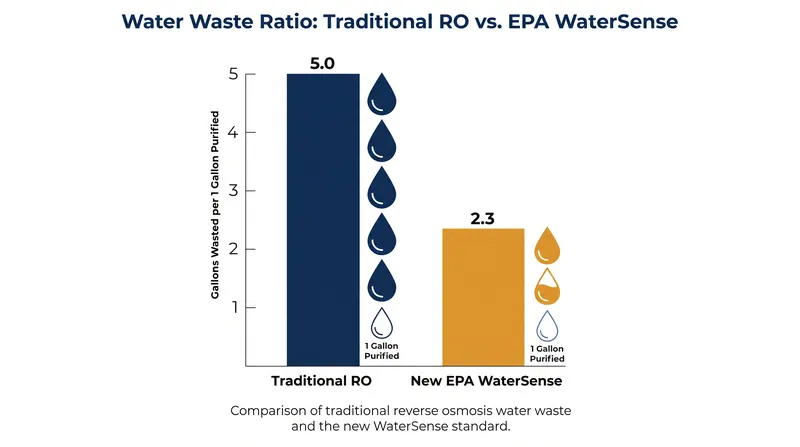 The EPA's new WaterSense specification aims to drastically reduce the water footprint of residential RO systems.
