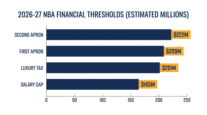 The revised financial thresholds for the 2026-27 NBA season.