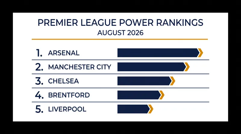 Arsenal retains the top spot, while Chelsea and Brentford surge into the top five.
