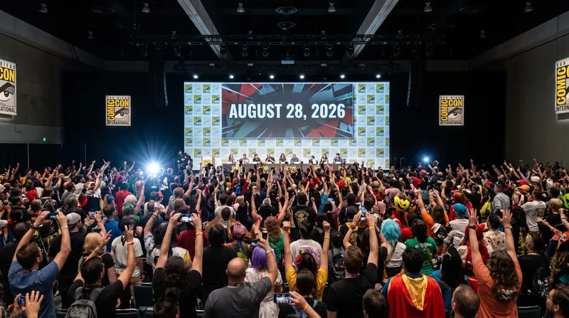 Fans celebrate the announcement of the film's theatrical release date at San Diego Comic-Con.
