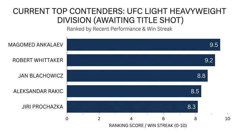 The 205-pound division is currently stacked with elite contenders waiting for the championship picture to resolve.