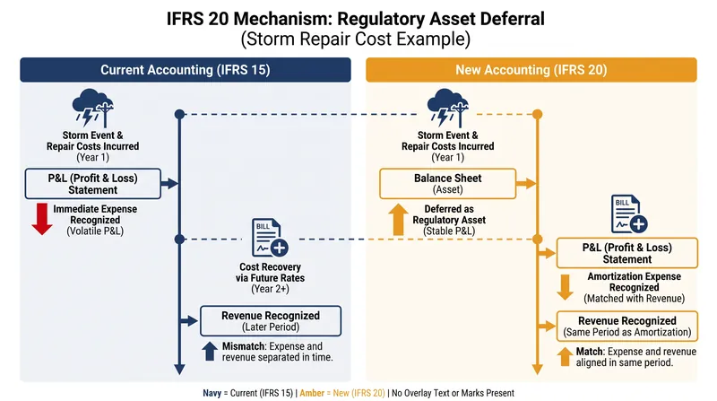 How IFRS 20 shifts the recognition of deferred regulatory costs onto the balance sheet.