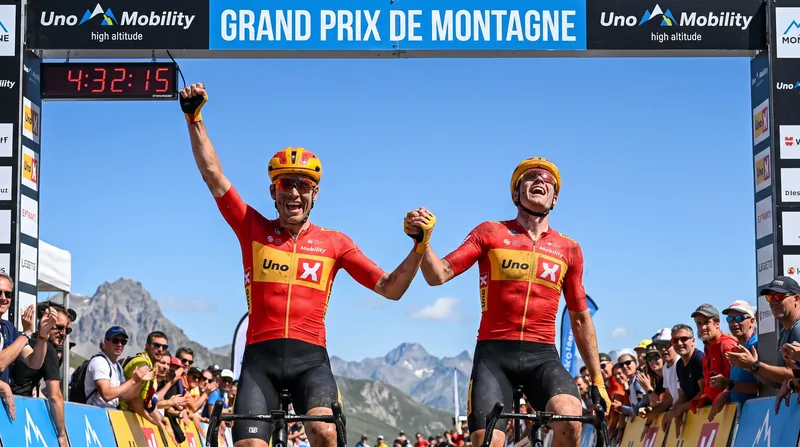Andreas Leknessund and Tobias Halland Johannessen secured an emotional 1-2 finish for Uno-X Mobility.