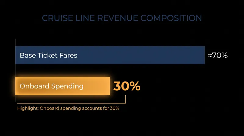 Onboard revenue now accounts for a massive share of total cruise line income.