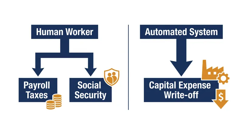 How the current tax system incentivizes automation over human employment.