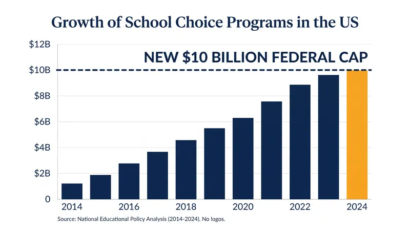 The new federal program adds a $10 billion cap on top of existing state-level school choice initiatives.