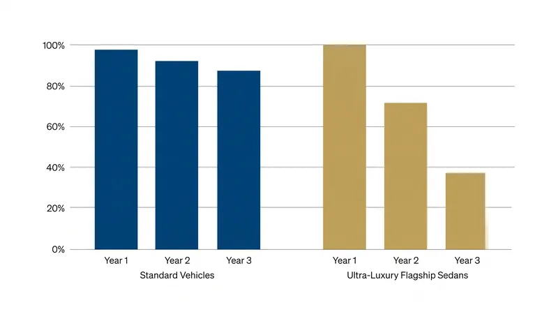 The aggressive depreciation of flagship luxury vehicles is a primary factor driving buyers away from new models.