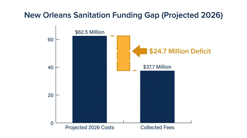 The city's sanitation costs have far outpaced the revenue generated by the $24 monthly fee.
