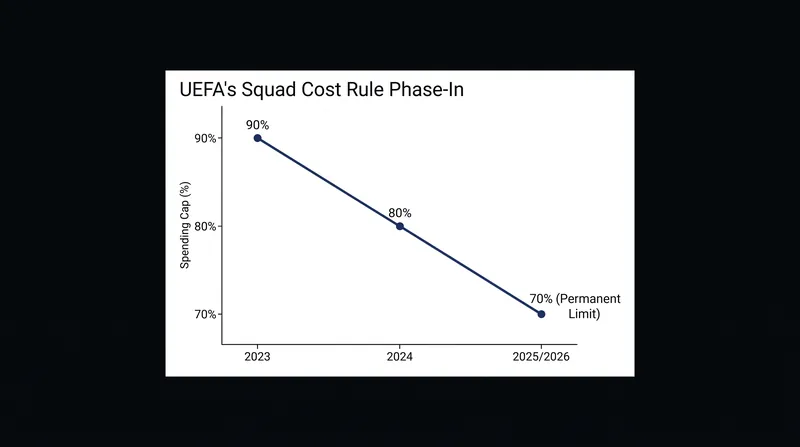 UEFA phased in the Squad Cost Rule over three years, culminating in the strict 70% cap that triggered the recent fines.