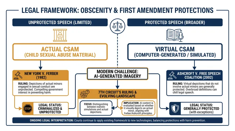 The legal distinction between actual and virtual CSAM under current Supreme Court precedent.