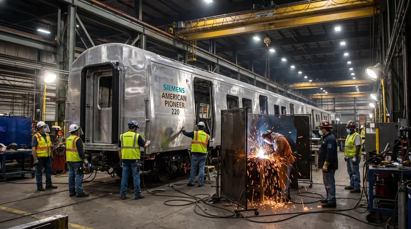 Manufacturing of the Siemens trainsets continues in Germany, even as civil construction faces financial delays.