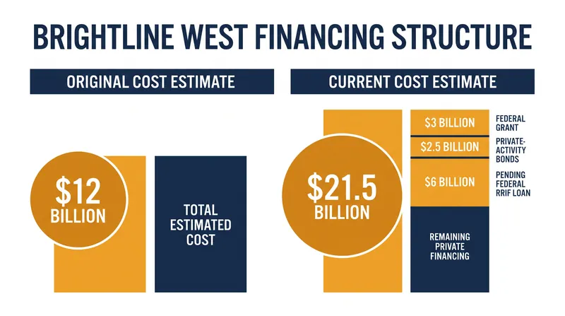 The project's estimated cost has climbed to $21.5 billion, increasing reliance on federal credit assistance.