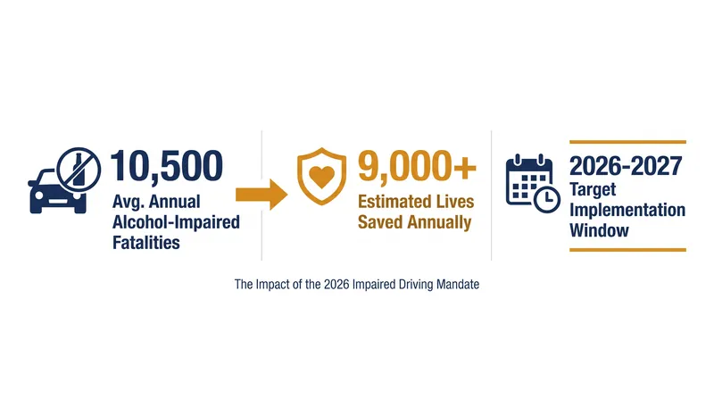 The statistical stakes driving the federal mandate for in-vehicle impairment detection.