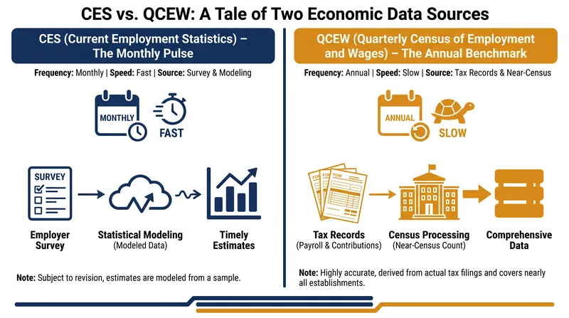 How the BLS measures employment: Survey vs. Census.