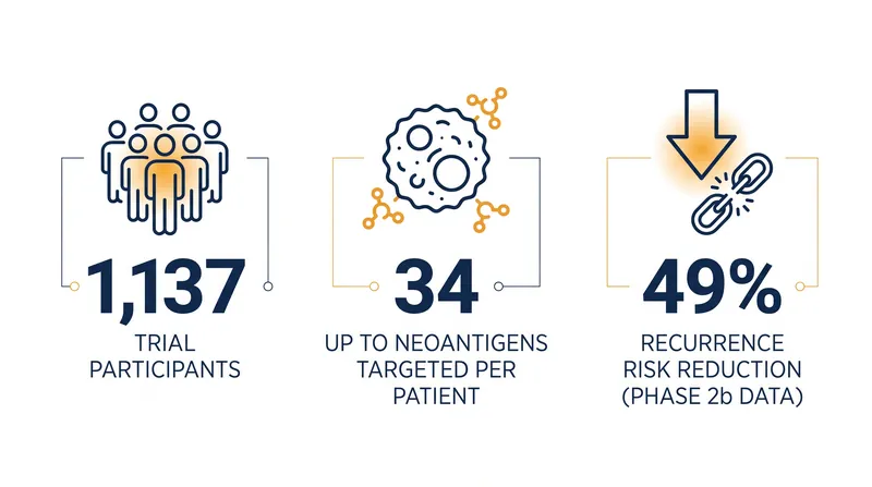 Key figures from the development of the personalized mRNA melanoma vaccine.