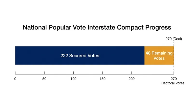 The compact now holds 222 electoral votes, leaving it 48 votes short of the 270 required to take effect.