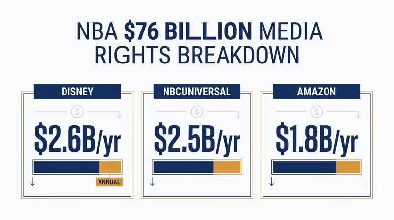 The financial breakdown of the NBA's new 11-year broadcasting partnerships.