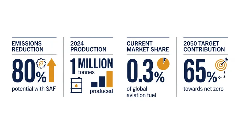 The current scale and future targets for Sustainable Aviation Fuel.