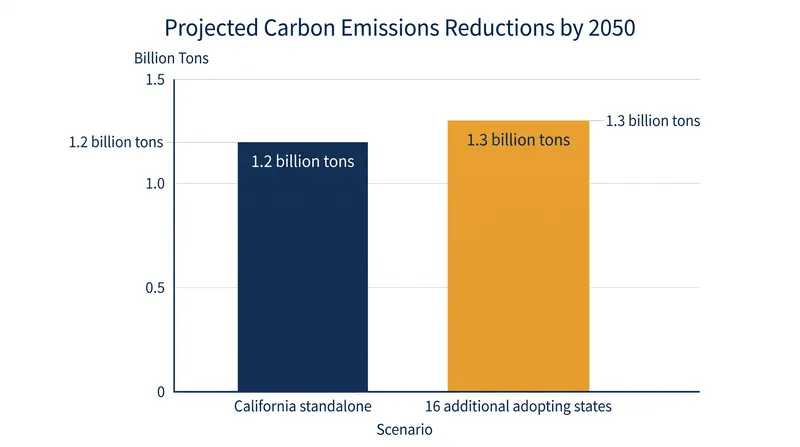 Secondary market adoption by Section 177 states effectively doubles the environmental impact of California's standalone mandate.