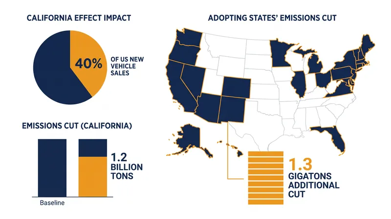 The combined market share of states adopting California's vehicle standards creates a de facto national baseline.
