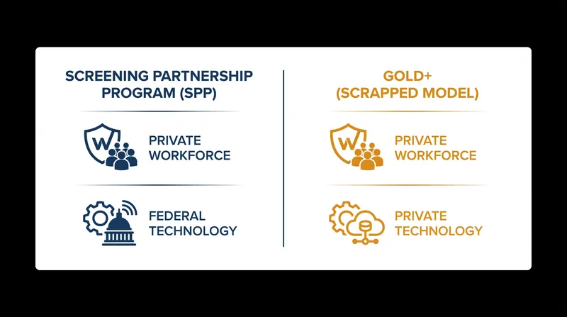The key difference between the established SPP and the canceled Gold+ initiative centered on the ownership of screening technology.