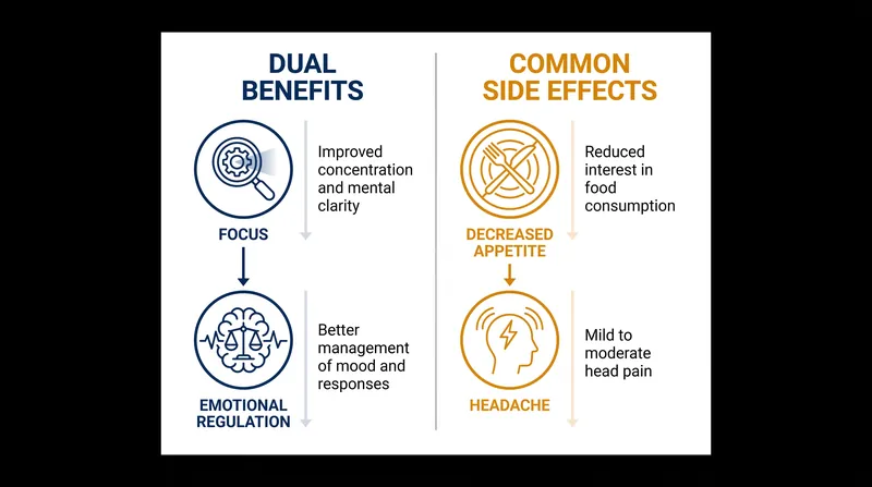 Balancing the potential benefits of emotional regulation against the medication's side effect profile.
