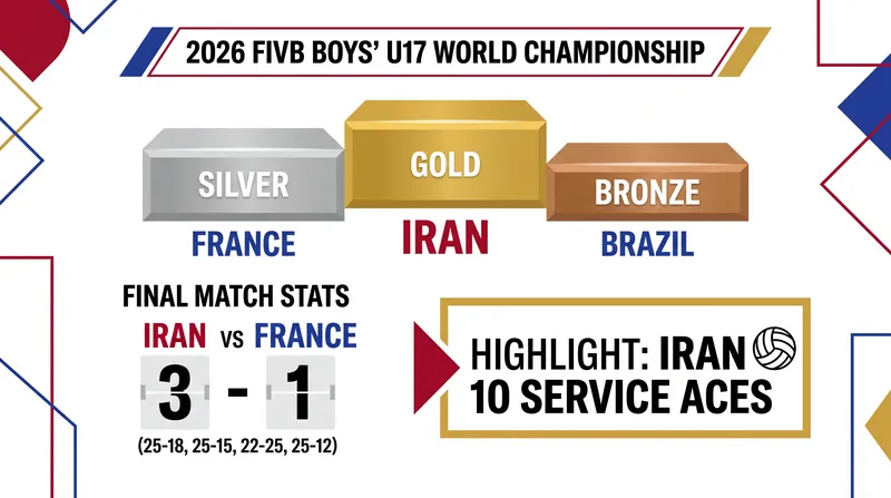 Final standings and key statistics from the 2026 U17 World Championship title match.