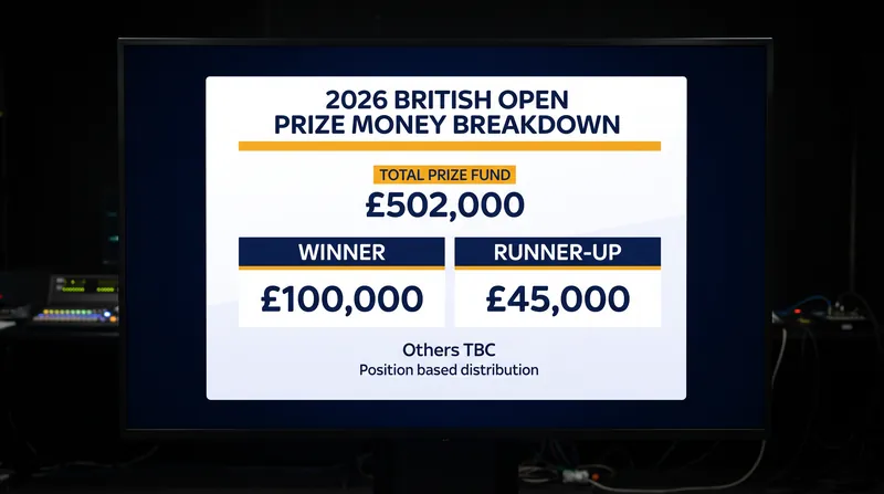 The 2026 British Open offers a £502,000 total prize fund, with £100,000 going to the champion.