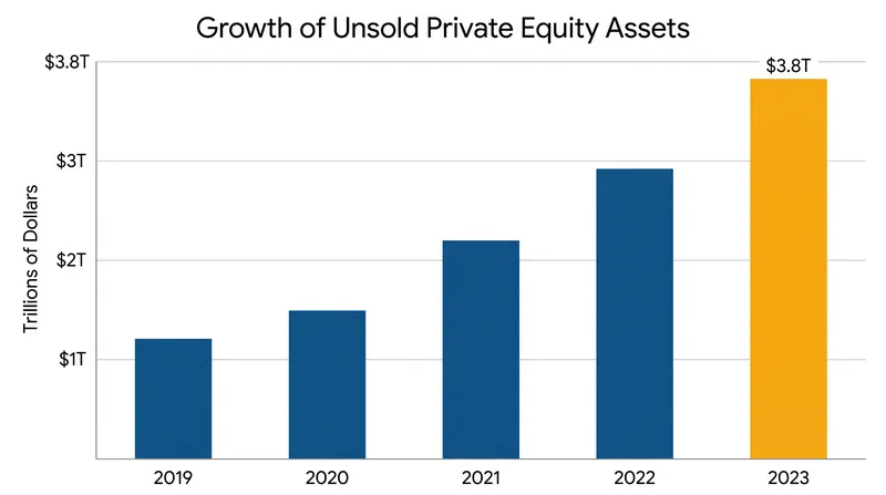 Private equity firms are currently holding an estimated $3.8 trillion in unsold assets.