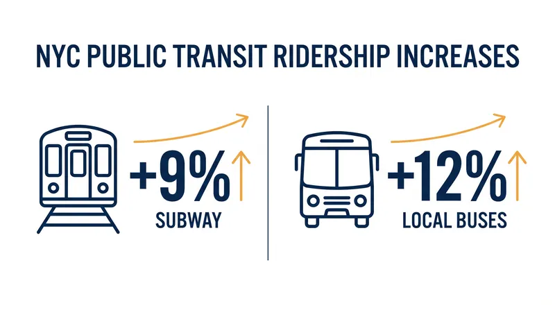 As driving became more expensive, commuters shifted to mass transit, boosting subway and bus ridership.