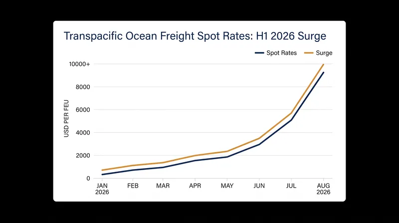 Spot rates for Transpacific container shipping experienced a dramatic spike in the summer of 2026.