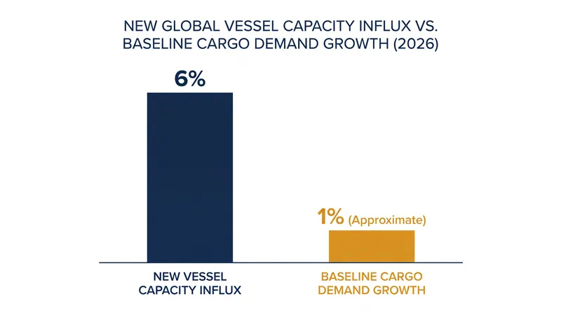 A historic wave of new container ships is entering the market, creating an underlying environment of overcapacity.