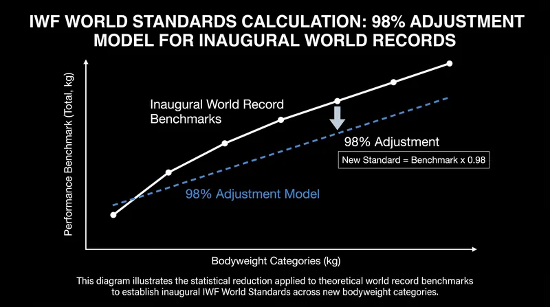 The mathematical model used to establish realistic benchmarks for the new divisions.