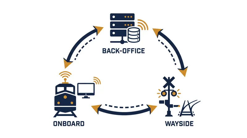 PTC relies on continuous communication between the locomotive, trackside sensors, and a central database.