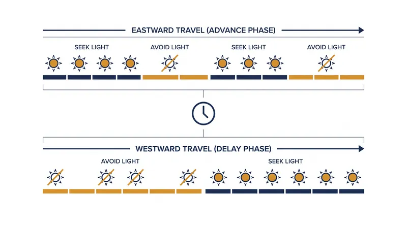 Strategic light exposure is the most effective way to advance or delay the body's internal clock.